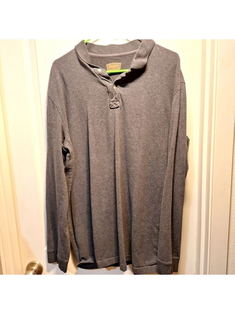 Foundry Gray Long Sleeve Polo XLT